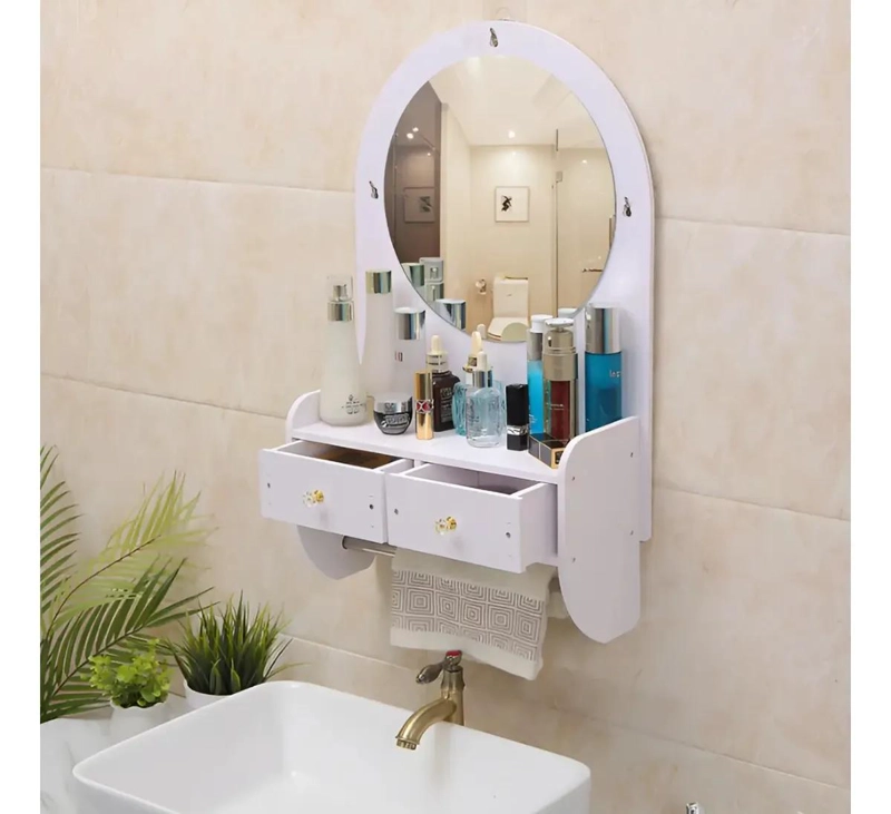 REPISA ORGANIZADORA PARA BAÑO CON ESPEJO Y CAJONES - 1