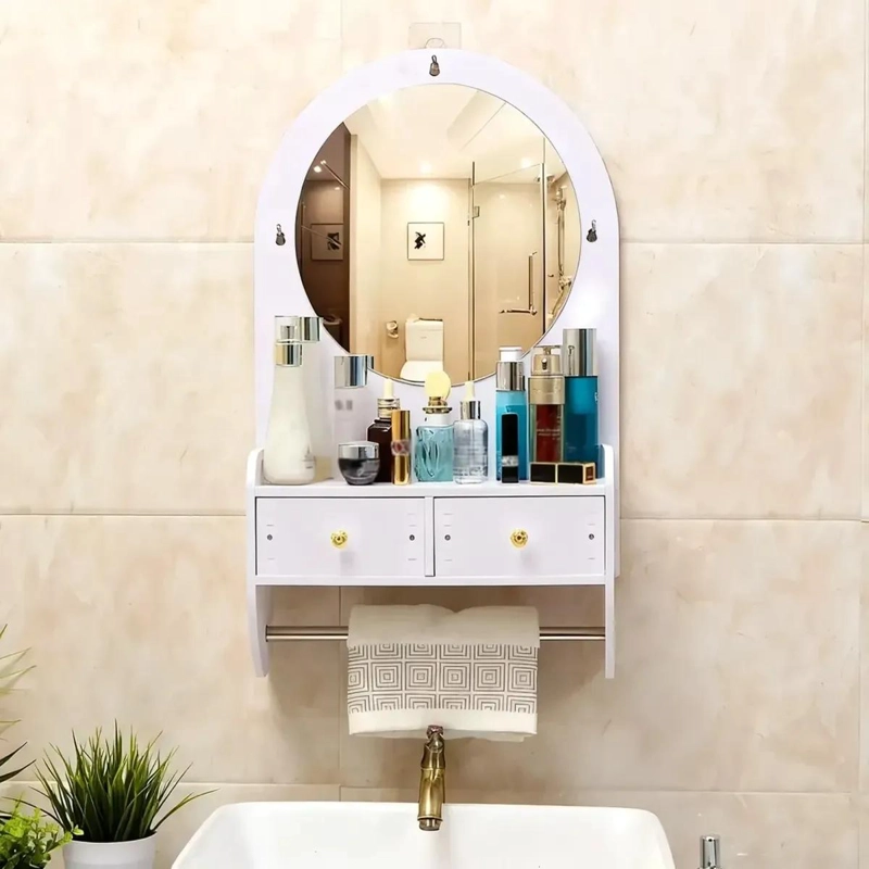 REPISA ORGANIZADORA PARA BAÑO CON ESPEJO Y CAJONES - 4