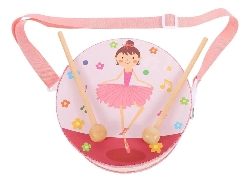 TAMBOR MUSICAL INFANTIL DE MADERA PARA BEBE S - 1