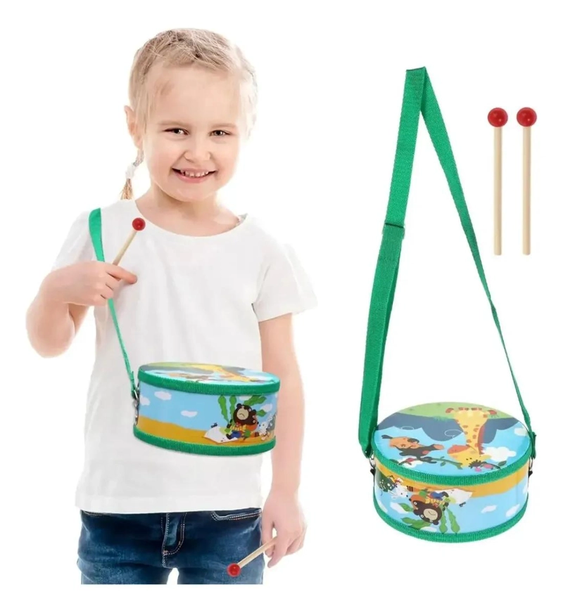 TAMBOR MUSICAL INFANTIL DE MADERA PARA BEBE S - 3