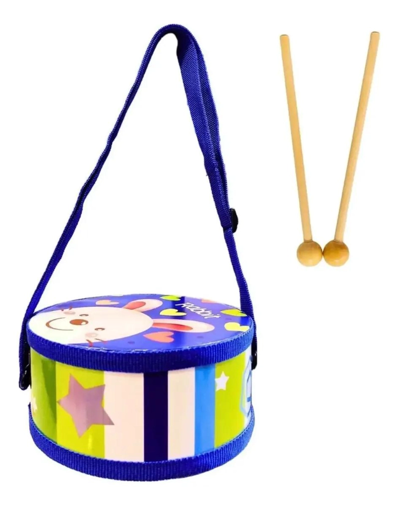 TAMBOR MUSICAL INFANTIL DE MADERA PARA BEBE S - 4