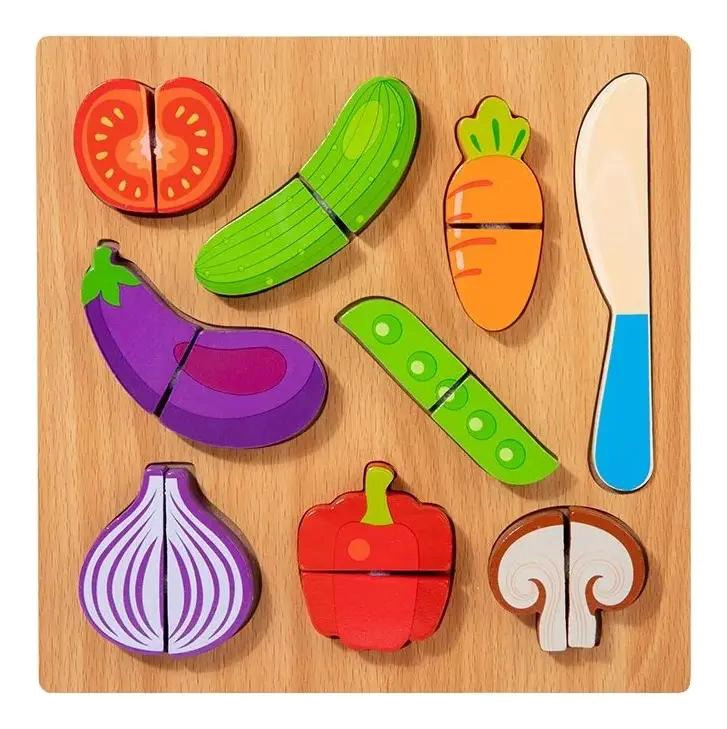 PUZZLE DIDACTICO DE MADERA PARA CORTAR ALIMENTOS - 3