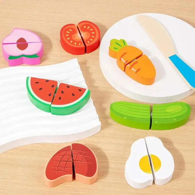 PUZZLE DIDACTICO DE MADERA PARA CORTAR ALIMENTOS - 5