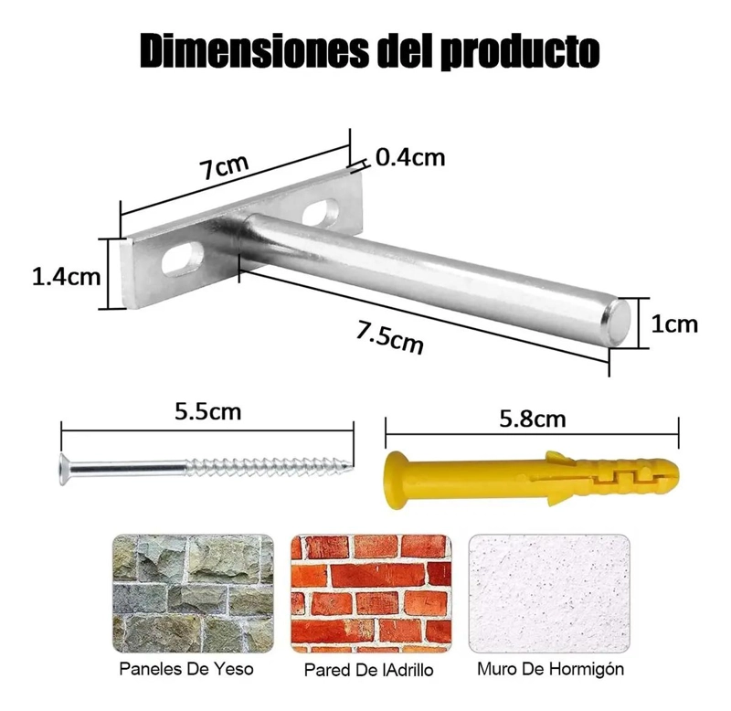 SOPORTE DE SUJECION PARA ORGANIZADOR MULTIUSO 7.5 CM - 2