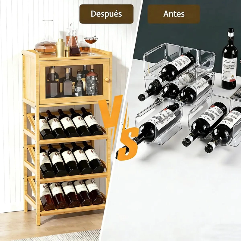 ESTANTE PARA BOTELLAS DE VINO PARA USO DOME STICO - 4