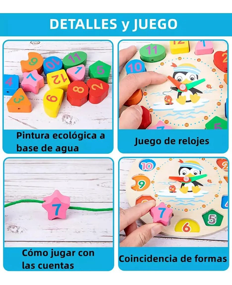 PACK 10 JUGUETES DIDACTICOS DE MADERA MONTESSORI - 3