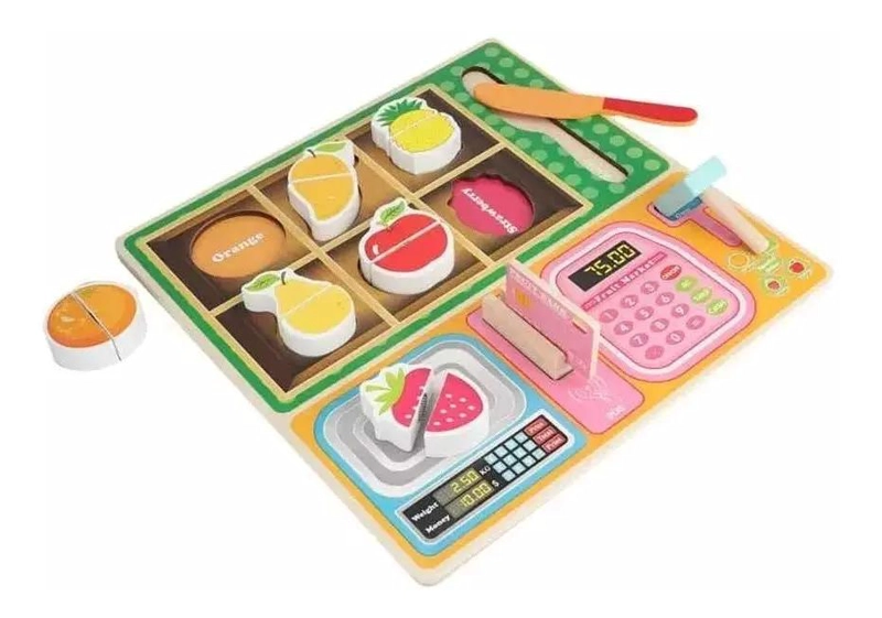 JUEGO CAJA REGISTRADORA DE MADERA PARA NIÑOS - 4
