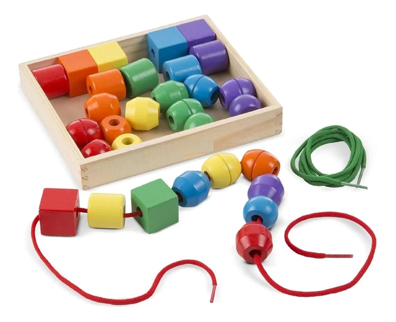 JUEGO DIDACTICO DE ENHEBRAR 30 PIEZAS DE MADERA - 1