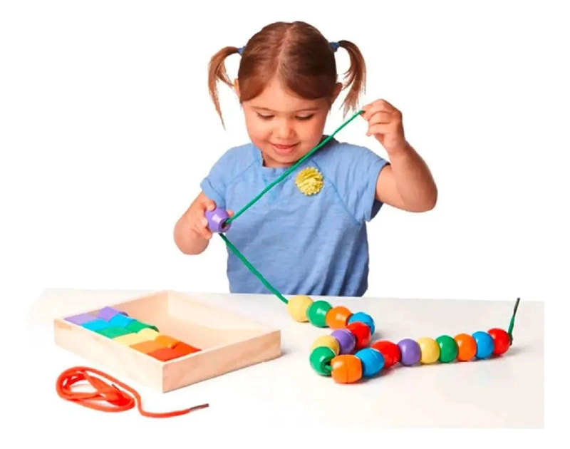 JUEGO DIDACTICO DE ENHEBRAR 30 PIEZAS DE MADERA - 2