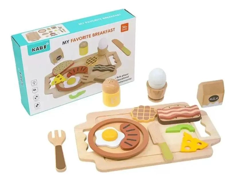 JUEGO DIDACTICO DE DESAYUNO EN MADERA PARA NIÑOS - 1