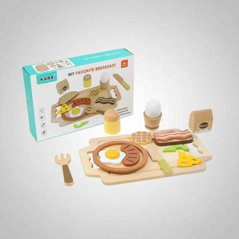 JUEGO DIDACTICO DE DESAYUNO EN MADERA PARA NIÑOS - 3