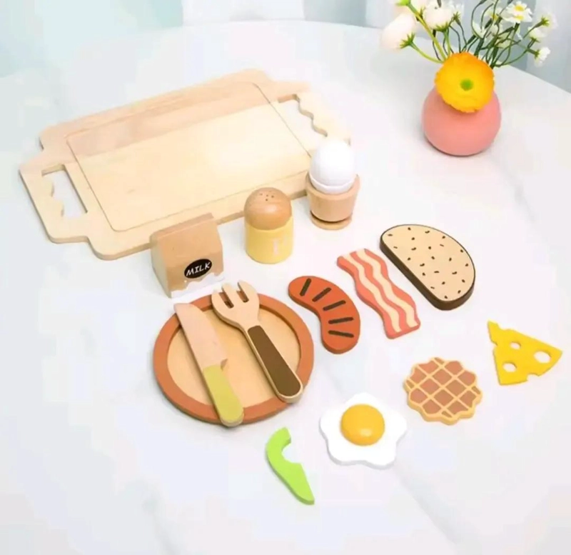JUEGO DIDACTICO DE DESAYUNO EN MADERA PARA NIÑOS - 5