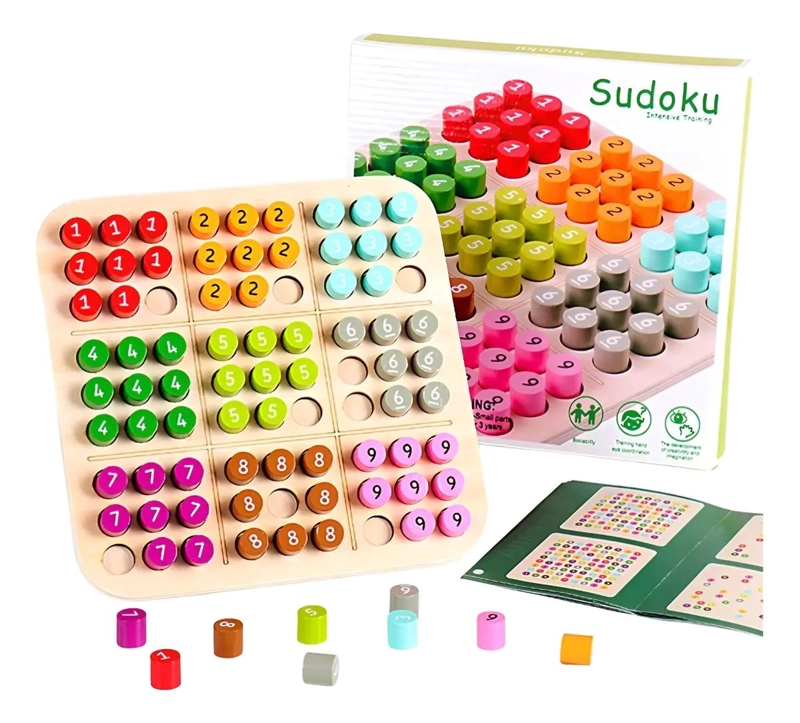 JUEGO DE MESA SUDOKU DE MADERA LOGICA MATEMATICA - 1