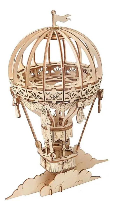 PUZZLE 3D GLOBO AEROSTATICO DE MADERA ARMABLE - 1