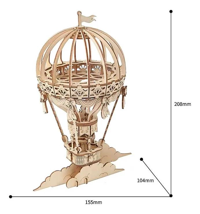 PUZZLE 3D GLOBO AEROSTATICO DE MADERA ARMABLE - 4
