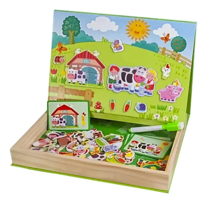 JUEGO PUZZLE IMANTADO ANIMALES DE LA GRANJA DIDACTICO - 1