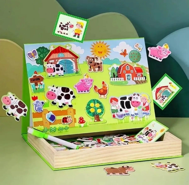 JUEGO PUZZLE IMANTADO ANIMALES DE LA GRANJA DIDACTICO - 4