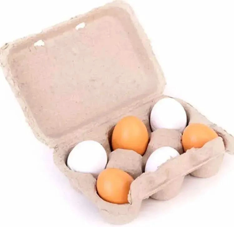 SET DE 6 HUEVOS DE MADERA DIDACTICOS PARA NIÑOS - 2