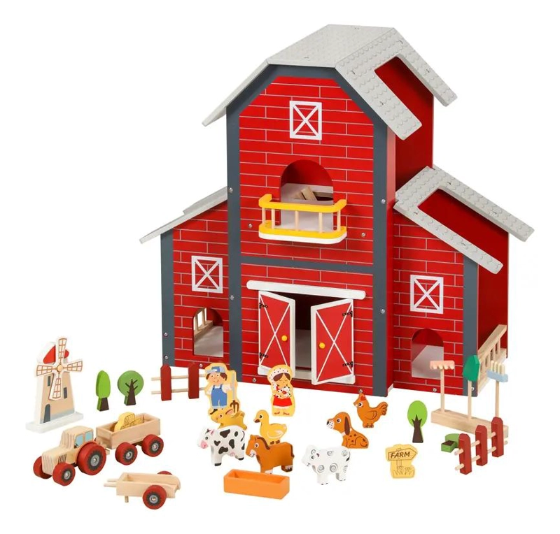 JUGUETE EDUCATIVO DE MADERA GRANJA CON ANIMALES - 1