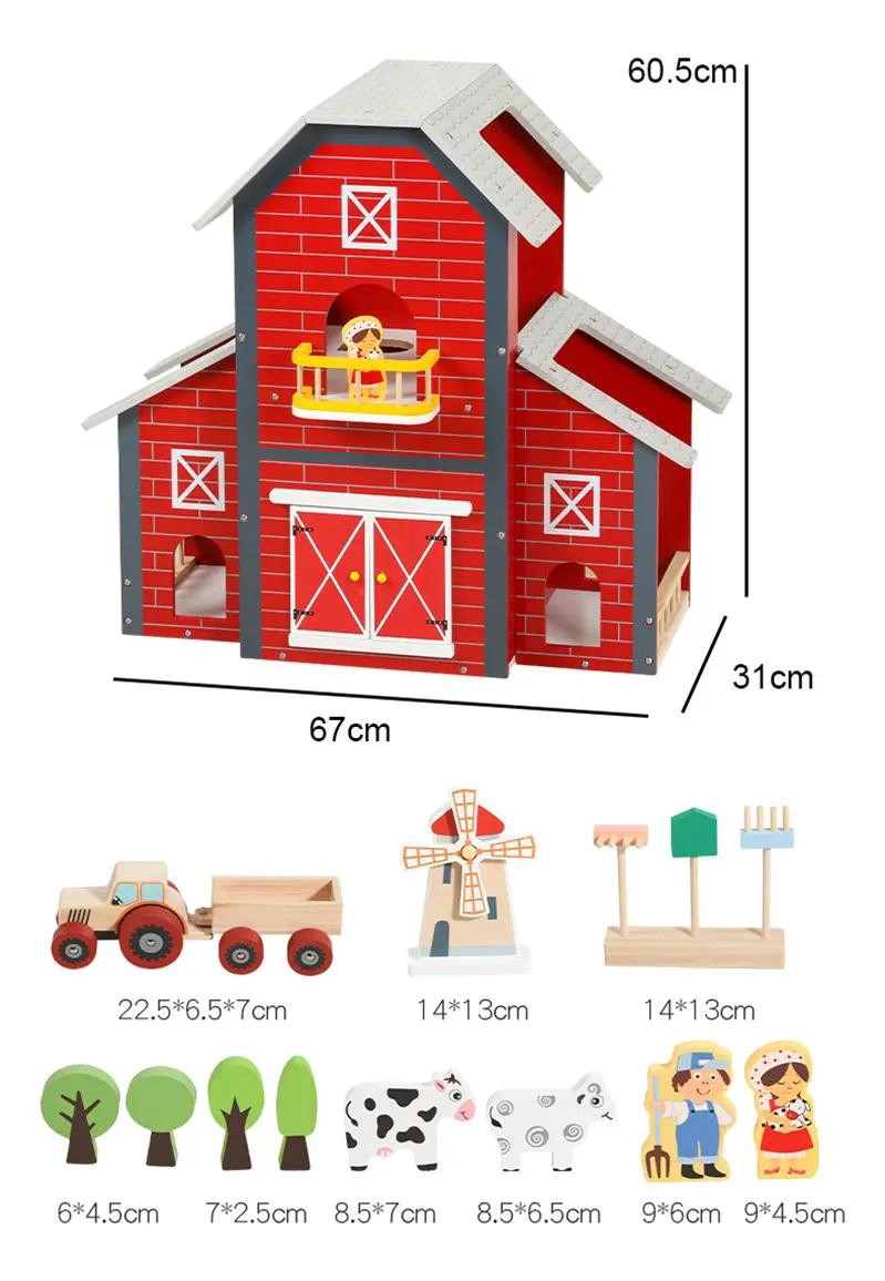 JUGUETE EDUCATIVO DE MADERA GRANJA CON ANIMALES - 2
