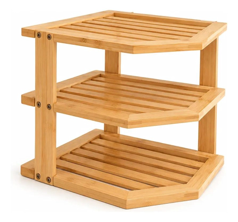 ORGANIZADOR ESQUINERO DE COCINA CON REPISAS TRIPLES - 1