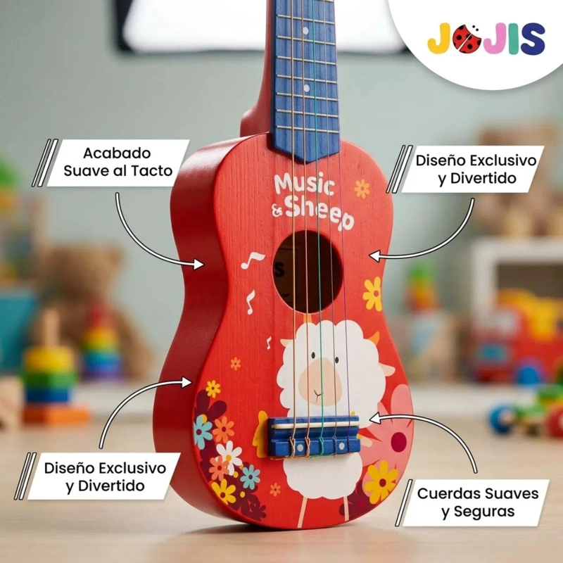 UKELELE DE MADERA INFANTIL DIDACTICO MUSICAL - 3