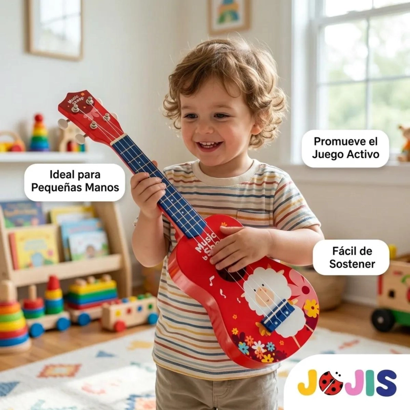 UKELELE DE MADERA INFANTIL DIDACTICO MUSICAL - 4