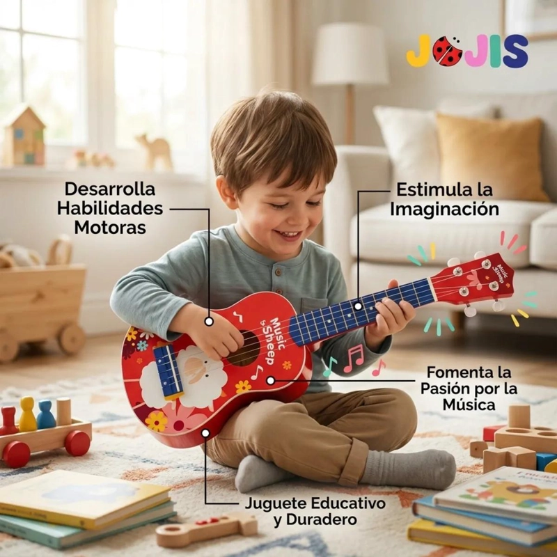 UKELELE DE MADERA INFANTIL DIDACTICO MUSICAL - 5