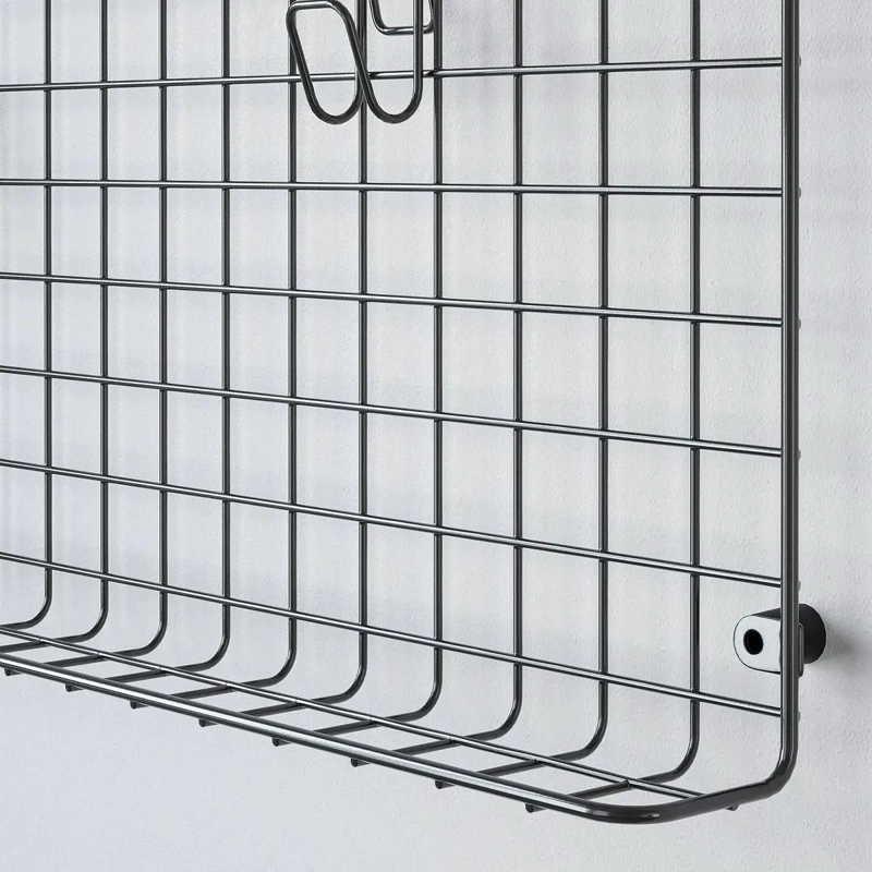 REJILLA ORGANIZADORA DE PARED GRIS 58X59 CM CON GANCHOS - 2
