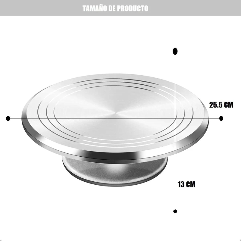 BASE GIRATORIA METALICA PARA TORTAS PROFESIONAL - 3