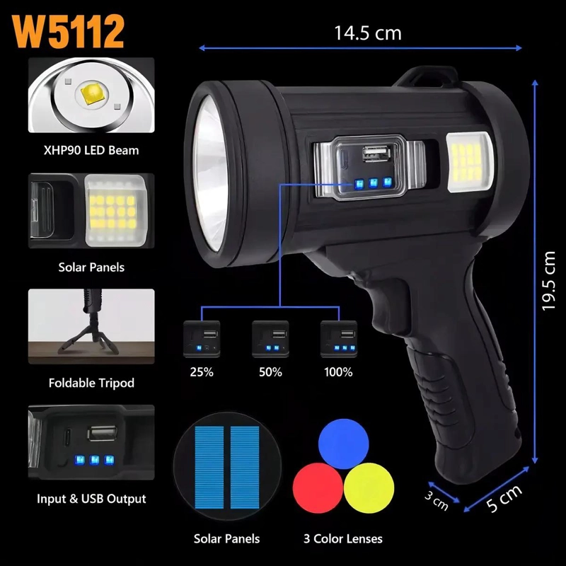 LINTERNA TACTICA RECARGABLE LED 800 LUMENS IPX6 - 5