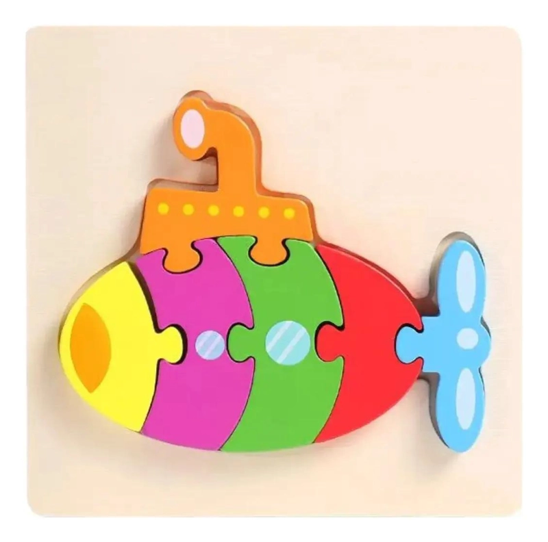 KIT 5 ROMPECABEZAS 3D DE MADERA DIDACTICOS PARA NIÑOS - 3