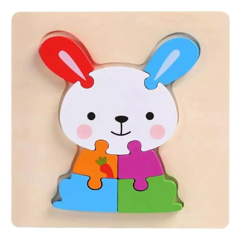 KIT 5 ROMPECABEZAS 3D DE MADERA DIDACTICOS PARA NIÑOS - 4