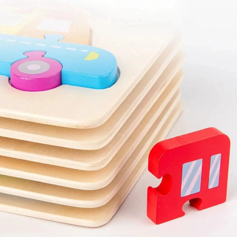 KIT 5 ROMPECABEZAS 3D DE MADERA DIDACTICOS PARA NIÑOS - 5