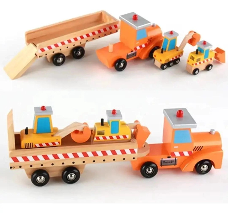 CAMION DE CONSTRUCCION DE MADERA CON RAMPA PARA NIÑOS - 2