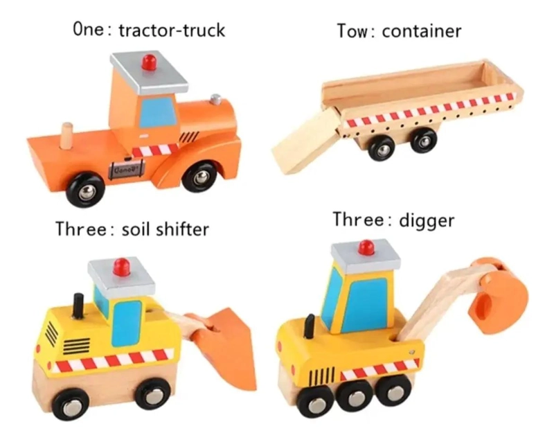 CAMION DE CONSTRUCCION DE MADERA CON RAMPA PARA NIÑOS - 3