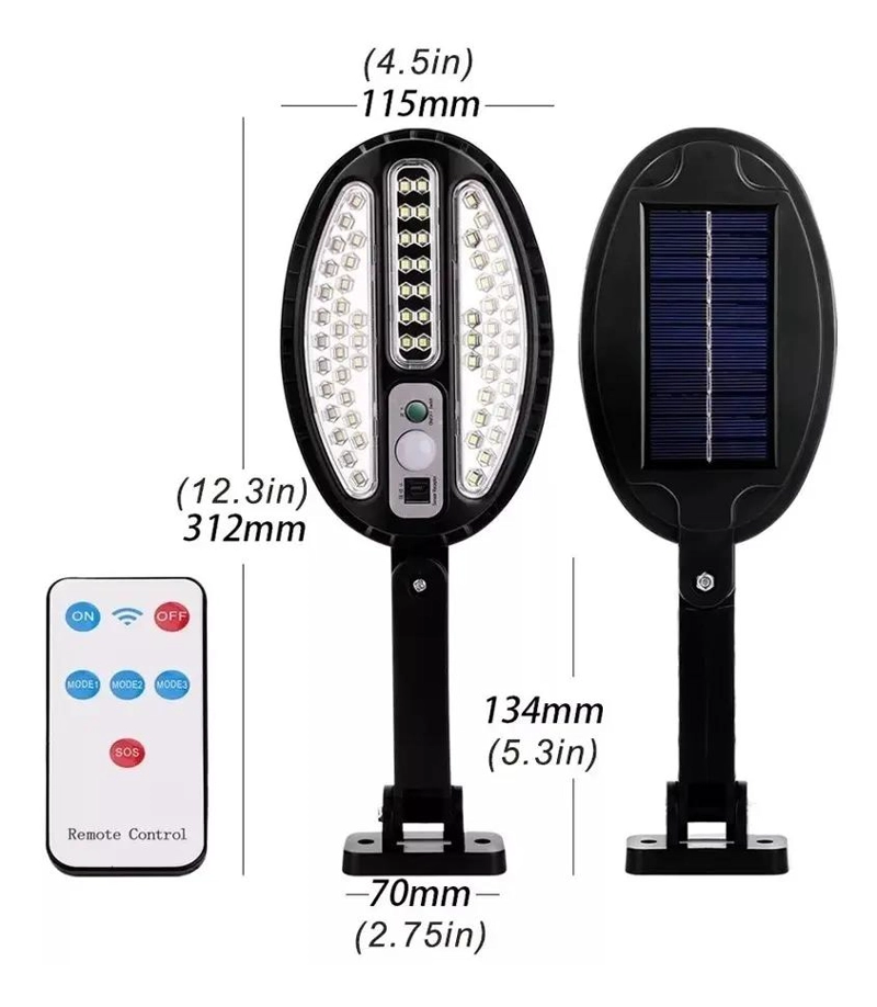 LAMPARA OVALADA CON SENSOR DE MOVIMIENTO Y CARGA SOLAR - 3