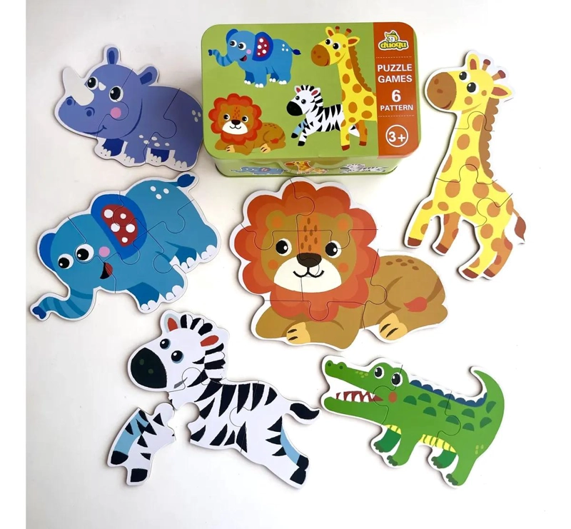PUZZLE DE ANIMALES DE LA SELVA PARA NIÑOS 6 FIGURAS - 1