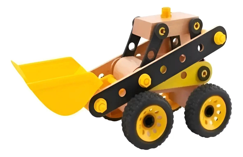 CAMION EXCAVADORA DE MADERA PARA NIÑOS 3 AÑOS - 1