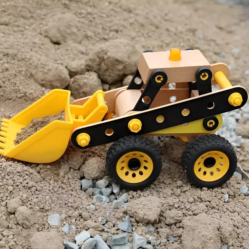 CAMION EXCAVADORA DE MADERA PARA NIÑOS 3 AÑOS - 2