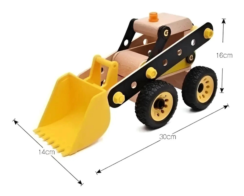CAMION EXCAVADORA DE MADERA PARA NIÑOS 3 AÑOS - 4