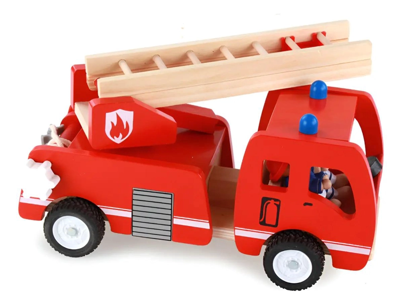CAMION DE BOMBEROS DE MADERA PARA JUEGO DE ROL - 1