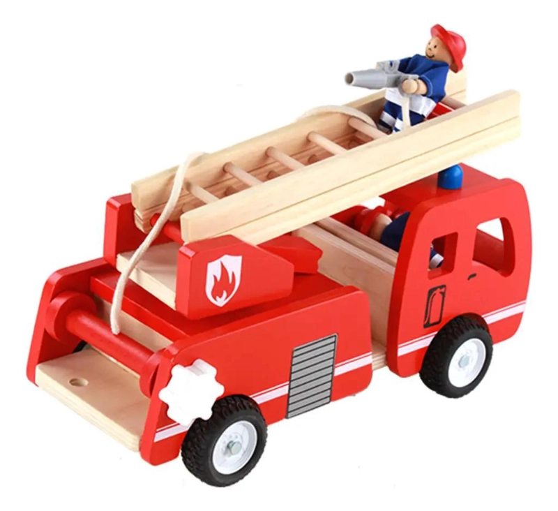 CAMION DE BOMBEROS DE MADERA PARA JUEGO DE ROL - 2