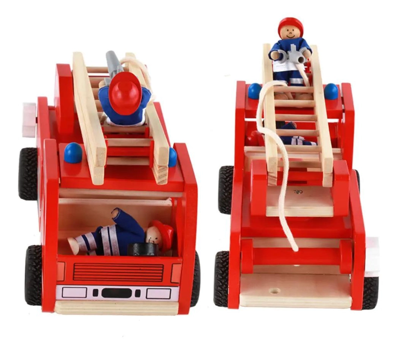 CAMION DE BOMBEROS DE MADERA PARA JUEGO DE ROL - 3