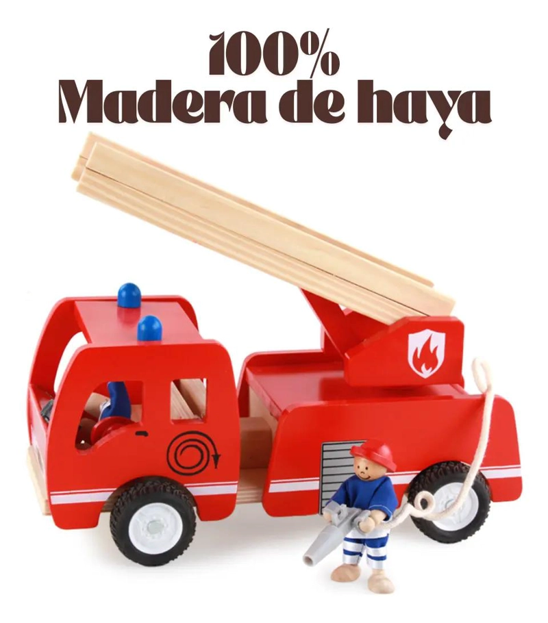 CAMION DE BOMBEROS DE MADERA PARA JUEGO DE ROL - 4