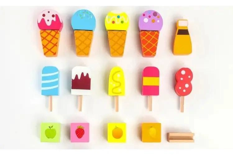 JUEGO DE PUZZLES DE MADERA SIMULACION HELADO PARA NIÑOS - 2