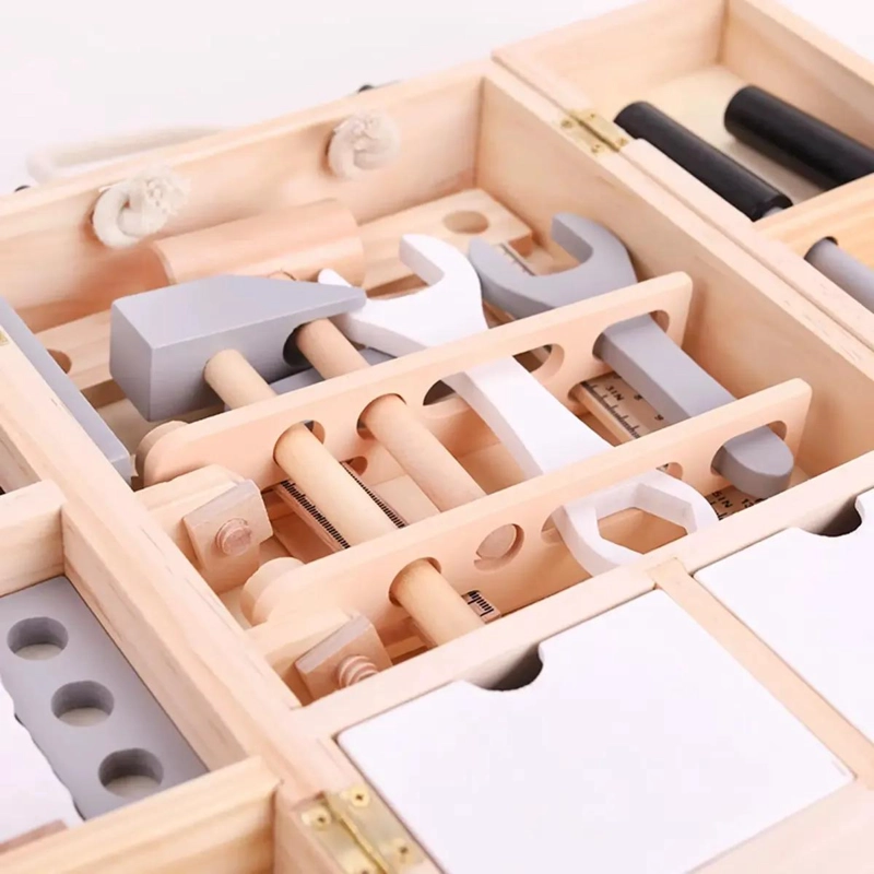 KIT EDUCATIVO DE HERRAMIENTAS DE MADERA PARA NIÑOS CON 30 - 2