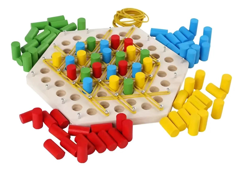 JUGUETE MONTESSORI DE FORMAS GEOPLANO PARA NIÑOS - 1