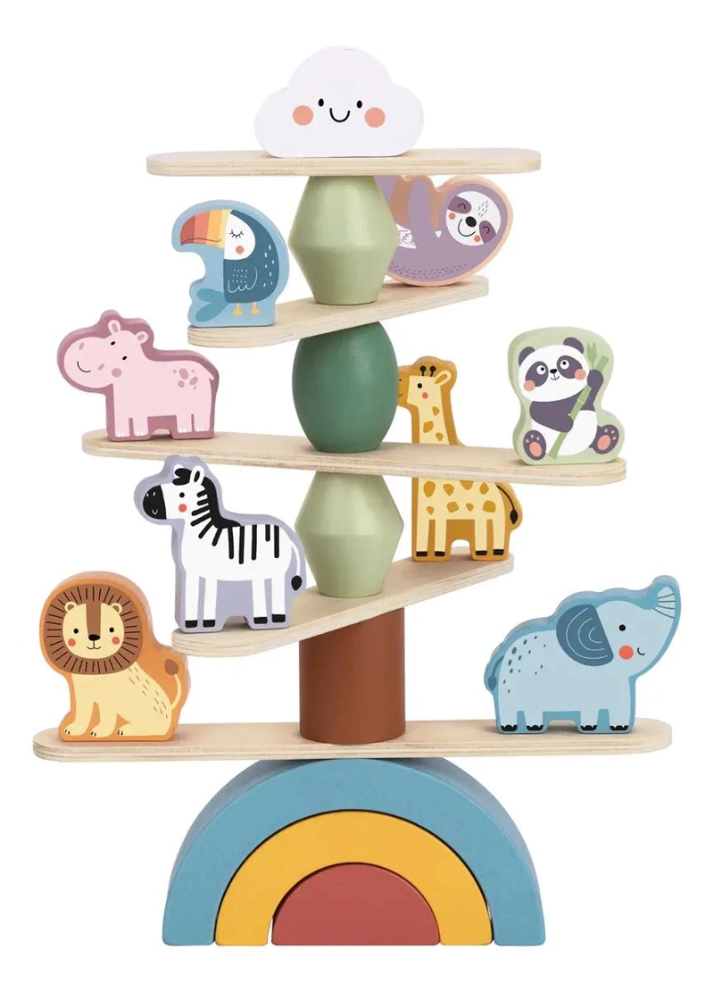 JUGUETE DE MADERA PARA APILAR CON ANIMALES MONTESSORI - 3