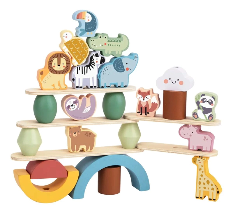 JUGUETE DE MADERA PARA APILAR CON ANIMALES MONTESSORI - 4